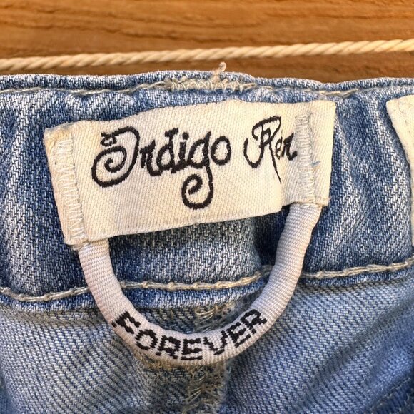 Girls Light Wash Denim Jean Shorts By Indigo Rein Forever Adjustable Waist - Picture 2 of 10